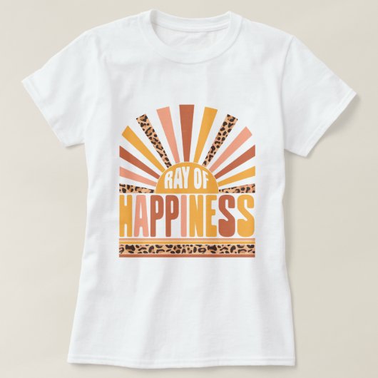 Ray of Happiness, Retro Sunshine Summer T-Shirt (Design vorne)