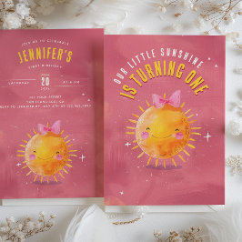 Ray of Joy - Sunshine First Birthday Party Einladung