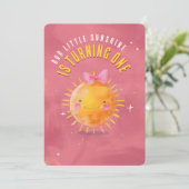 Ray of Joy - Sunshine First Birthday Party Einladung (Stehend Vorderseite)