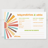 Ray of Sunshine Advice Baby Predictions Card (Vorderseite)