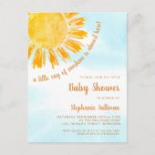 Ray of Sunshine Baby Shower Einladung Postcard (Vorderseite)