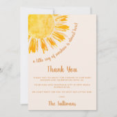 Ray of Sunshine Boho Baby Shower Dankeskarte (Vorderseite)