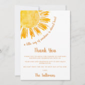 Ray of Sunshine Boho Baby Shower Dankeskarte (Vorderseite)