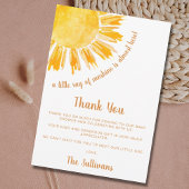 Ray of Sunshine Boho Baby Shower Dankeskarte