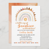 Ray of Sunshine Boho Sun Baby Shower Einladung (Vorne/Hinten)
