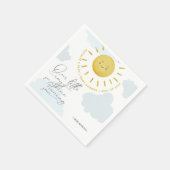 Ray of Sunshine Clouds Boy Baby Shower Serviette (Ecke)