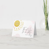 Ray of Sunshine Clouds Girl Baby Shower Dankeskarte (Vorderseite)