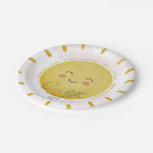 Ray of Sunshine Clouds Girl Baby Shower Pappteller (Schrägansicht)