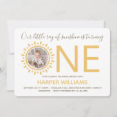 Ray of Sunshine Foto Baby Erstgeburt Einladung (Vorderseite)