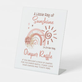 Ray of Sunshine Girl Baby Shower Diaper Raffle Sockelschild