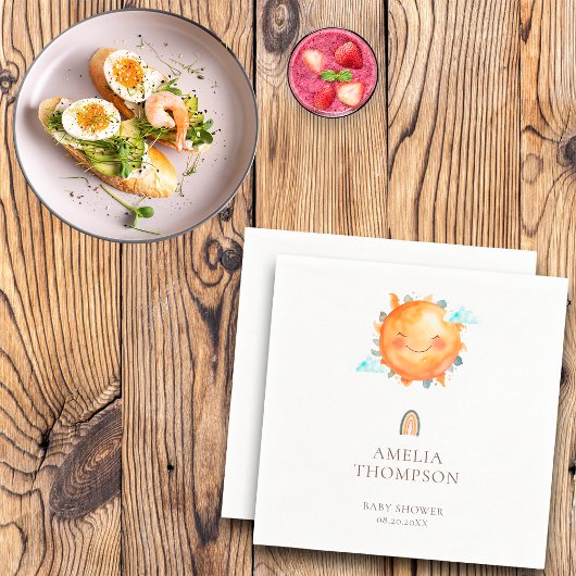 Ray of Sunshine Rainbow Begrüßung Boho Baby Dusche Serviette