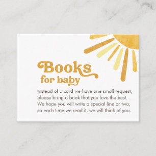 Ray of Sunshine Retro Baby Shower Books for Baby Begleitkarte