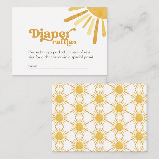 Ray of Sunshine Retro Babydusche Windelwindeln Begleitkarte (Vorne/Hinten)
