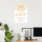 Ray Of Sunshine Sun Baby Shower Welcome Sign Poster (Heimbüro)