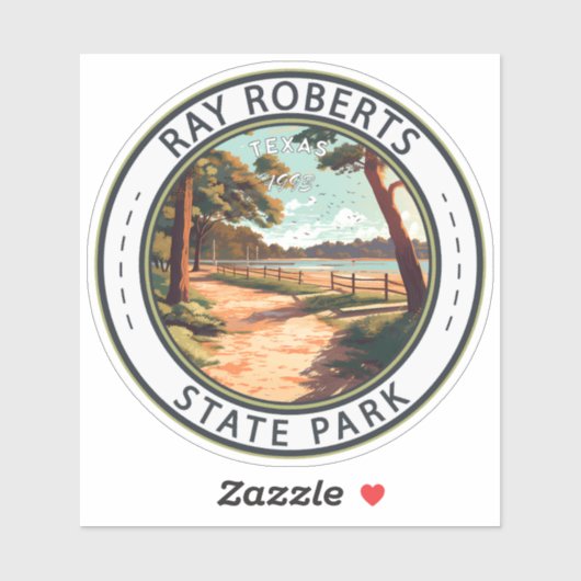 Ray Roberts Staat Park Texas Abzeichen Aufkleber (Blatt)