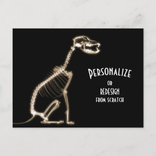 Ray Skeleton Dog - Sepia Postkarte