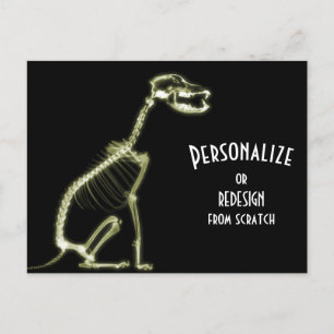 Ray Skeleton Hund - Gelb Postkarte