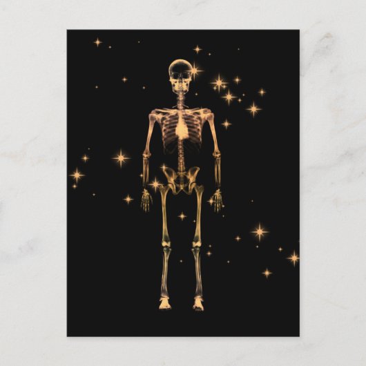 Ray Skeleton - Orange Postkarte (Vorderseite)