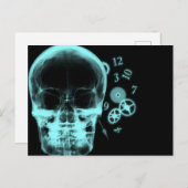 Ray-Skull- und Uhrenteile - Aquamarin Postkarte (Vorne/Hinten)