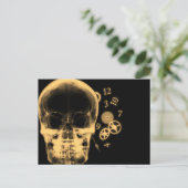 Ray-Skull- und Uhrenteile - Orange Postkarte (Stehend Vorderseite)
