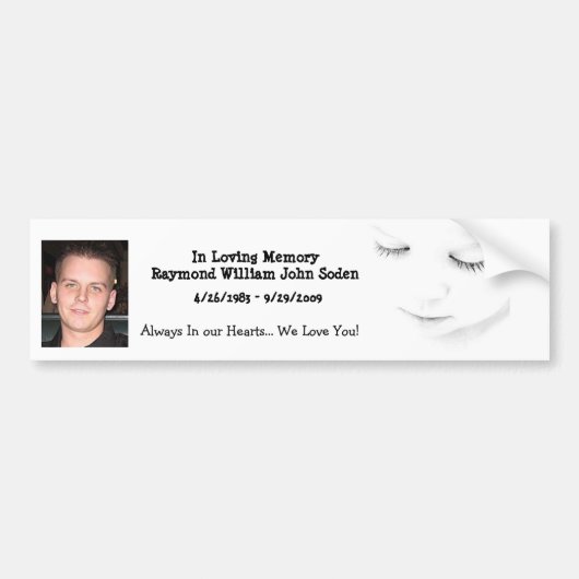 Ray Soden.ipg, Augen, in liebevollem Gedächtnis Autoaufkleber (Vorne)