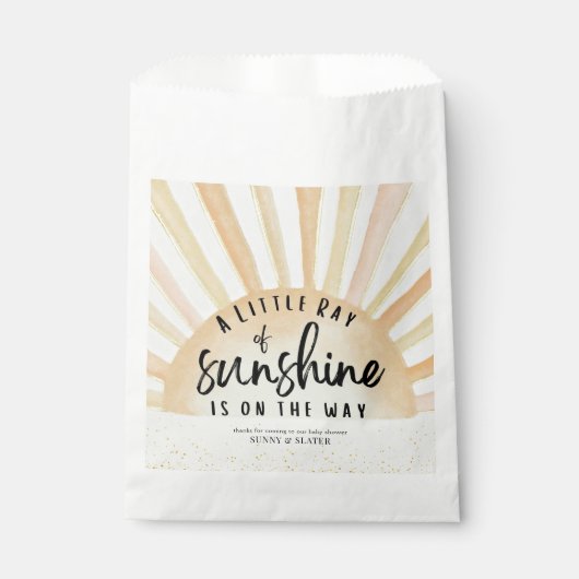 Ray Sunshine Retro Summer Beach Baby Dusche Geschenktütchen (Vorderseite)