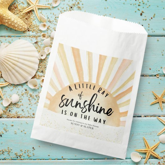 Ray Sunshine Retro Summer Beach Baby Dusche Geschenktütchen