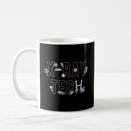 Ray Tech Blume Röntgentechnologe Xray Tech Kaffeetasse (Links)
