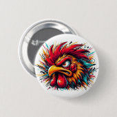 "Ray the Fierce Rooster" Button (Vorne & Hinten)