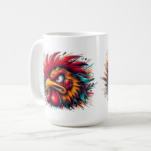 Ray the Fierce Rooster Mug Kaffeetasse (Vorderseite Links)