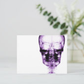 Ray Vision Skeleton Skull - Lila Postkarte (Stehend Vorderseite)