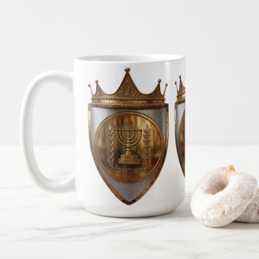 Rayel Hebräischer Golden Crest Follower Kaffeetasse (Mit Donut)