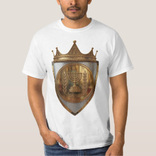 Rayel Hebräischer Golden-Krone-Anhänger Herren T-S T-Shirt