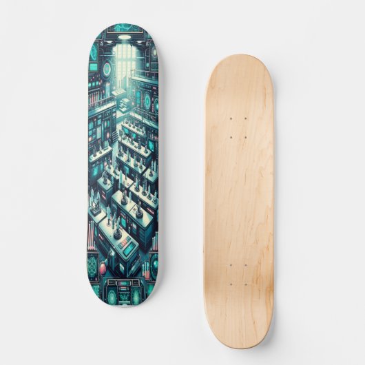 "Raygun Gothic Advanced Science Labrador Deck" Skateboard (Vorderseite)