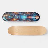 "Raygun Gothic Futuristic Sports Arena Deck" Skateboard (Horizontal)