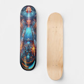 "Raygun Gothic Futuristic Sports Arena Deck" Skateboard (Vorderseite)