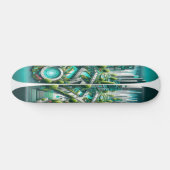 "Raygun Gothic Futuristic Urban Park Deck" Skateboard (Horizontal)