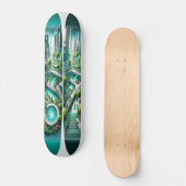"Raygun Gothic Futuristic Urban Park Deck" Skateboard (Vorderseite)