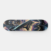 "Raygun Gothic Space Cruise Ship Deck" Skateboard (Horizontal)