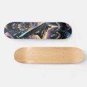 "Raygun Gothic Space Cruise Ship Deck" Skateboard (Horizontal)