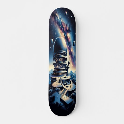 "Raygun Gothic Space Observatory Deck" Skateboard (Vorne)