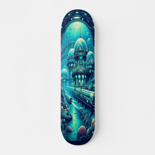 "Raygun Gothic Underwater Research Facility Deck" Skateboard (Vorne)