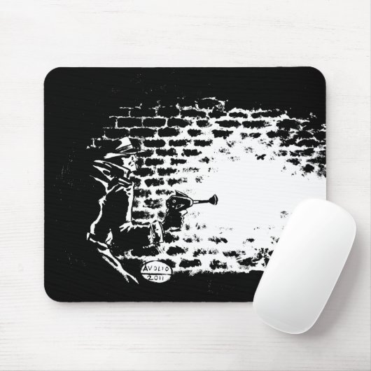 Raygun Noir Mausunterlage, Grafik durch Michael Mousepad (Mit Mouse)