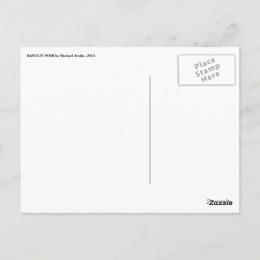 Raygun Noir Postcard, Kunstwerk von Michael Avolio Postkarte (Rückseite)