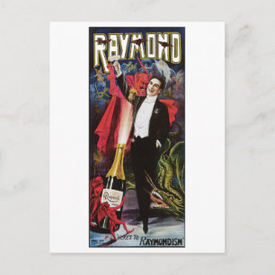 Raymond der Große ~ Magier Vintage-Zauberkunst Postkarte