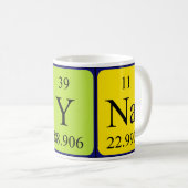 Rayna Namen-Tasse periodischer Tabelle Kaffeetasse (VorderseiteRechts)