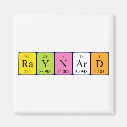 Raynard-Magnet für den periodischen Tabellennamen Magnet (Vorne)