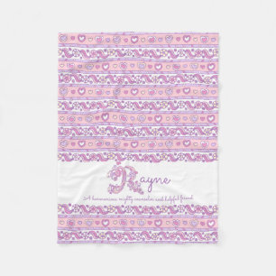 Rayne R Namensbedeutung Pastell-Doodle-Kunstdecke Fleecedecke