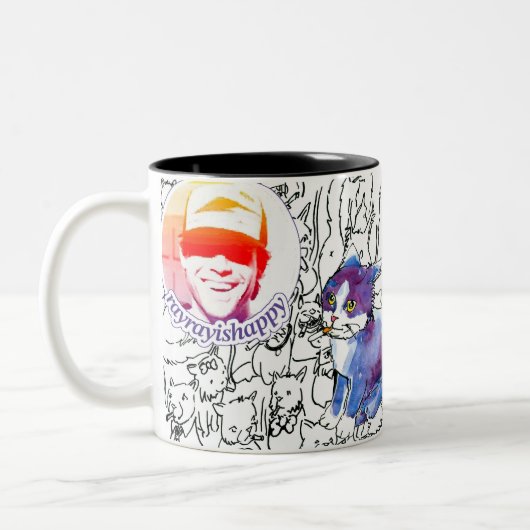 RayRay Logo Scribbles Mug Zweifarbige Tasse (Links)