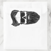 Ray's black bearded skull rechteckiger aufkleber (Tasche)